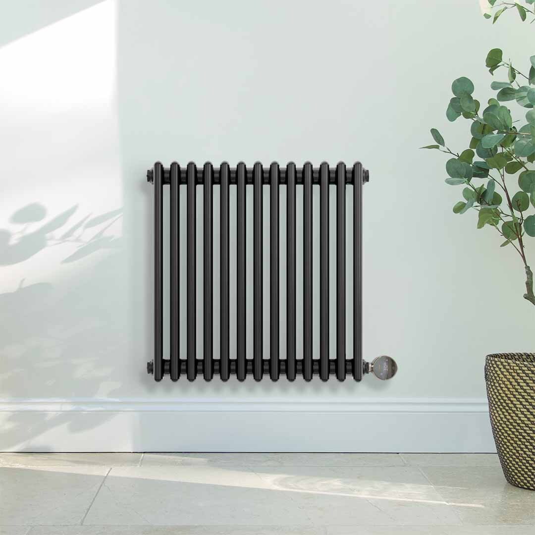 Ecostrad Allerton iQ WiFi Horizontal Triple Column Electric Radiator - Anthracite 600w (605 x 600mm)