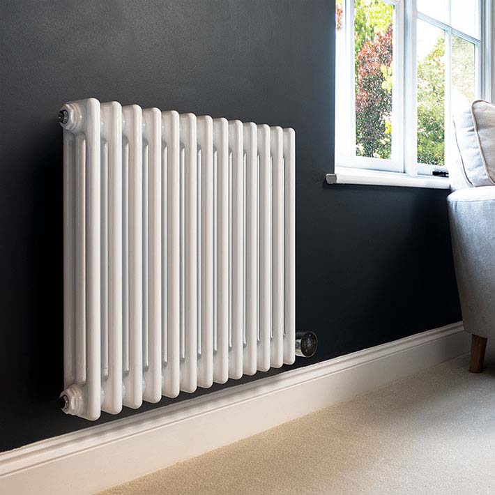 Ecostrad Allerton iQ WiFi Horizontal Triple Column Electric Radiator - White 600w (605 x 600mm)