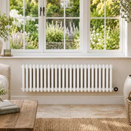 Ecostrad Allerton TriQ WiFi Low Triple Column Electric Radiator - White