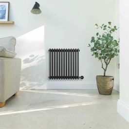 Ecostrad Allerton TriQ WiFi Horizontal Triple Column Electric Radiator - Anthracite 600w (605 x 600mm)