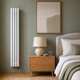 Ecostrad Allora TriQ WiFi Vertical Designer Electric Radiator - White Double Panel