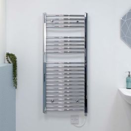 Ecostrad Fina-E Electric Towel Rail - Curved Chrome 300w (500 x 1100mm)