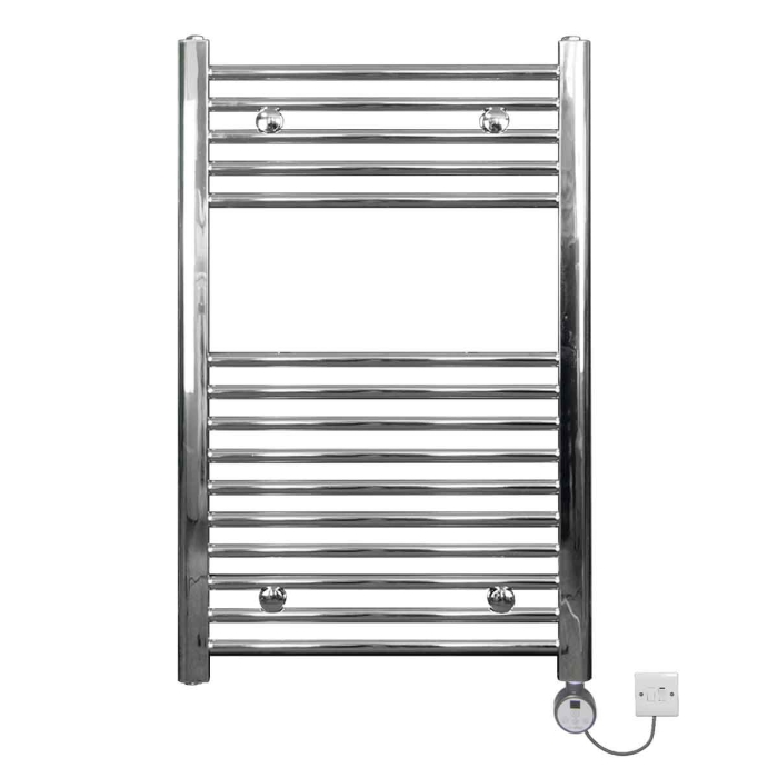 Ecostrad Fina-E Thermostatic Electric Towel Rail - Chrome 200w (500 x 800mm) photo