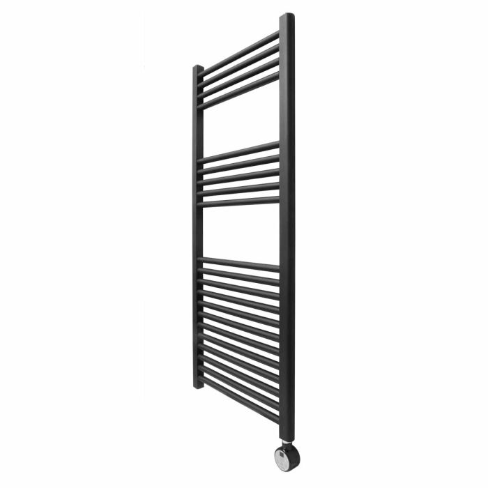 Ecostrad Fina-E Thermostatic Electric Towel Rail - Black 400w (500 x 1200mm) photo