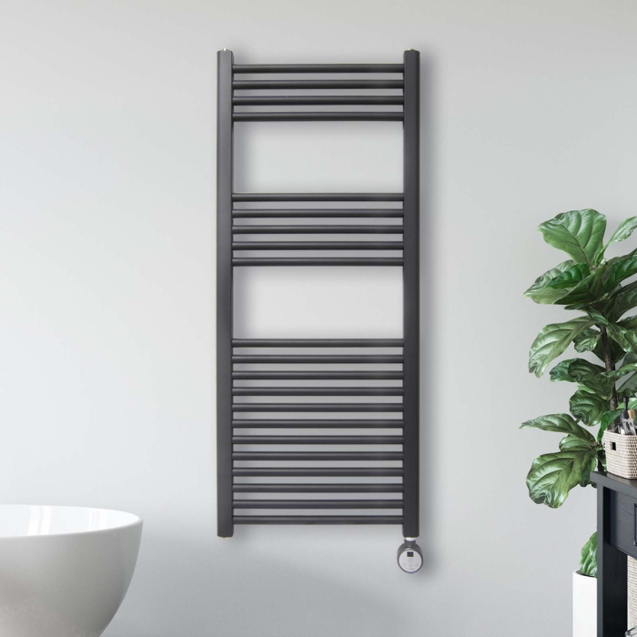 FinaE Thermostatic Electric Towel Rail Anthracite
