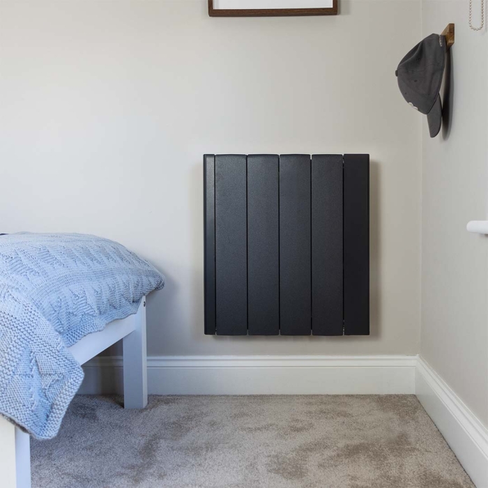 Ecostrad iQ Ceramic WiFi Controlled Electric Radiator - V1 Black 1000w photo