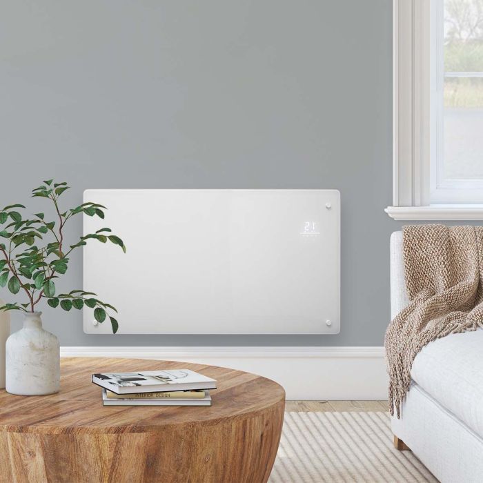 Moda Onyx Smart Electric Heater - White Glass 2000w photo