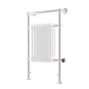 Ecostrad Allerton iQ WiFi Traditional Electric Flat Top Towel Rail - Chrome 600w (952 x 659mm)