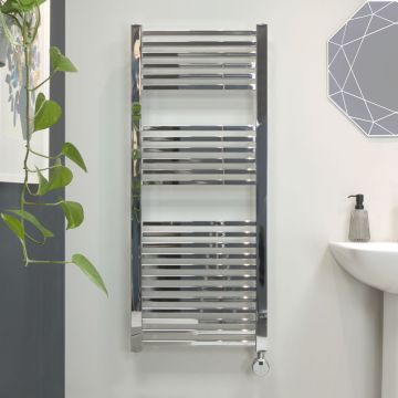Ecostrad Cube Thermostatic Towel Rail - Chrome
