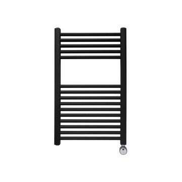 Ecostrad Fina-E Thermostatic Electric Towel Rail - Black 200w (500 x 800mm)