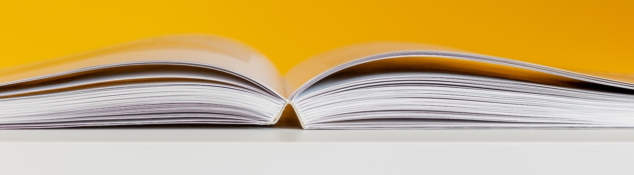 Open book on table