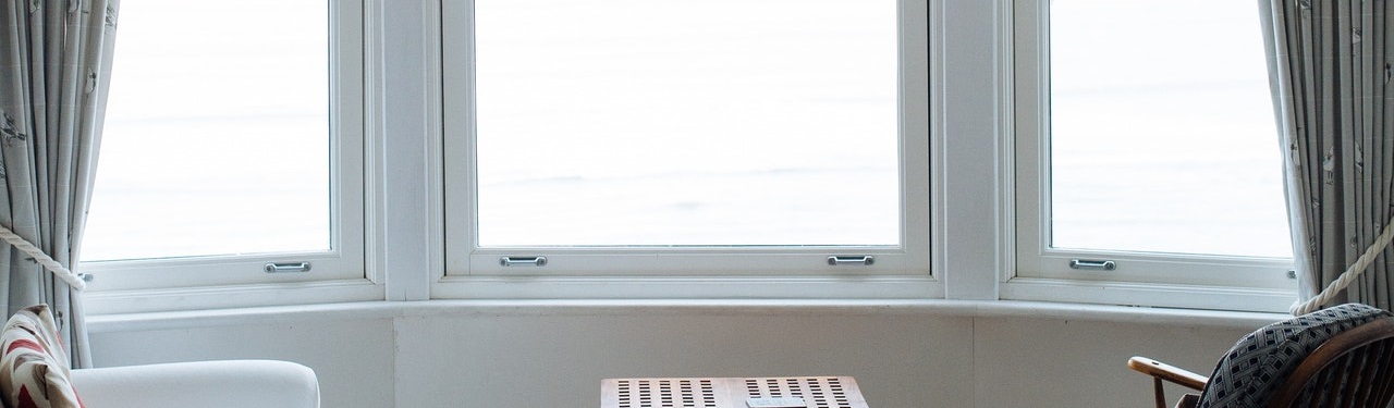 Bay windows in living room